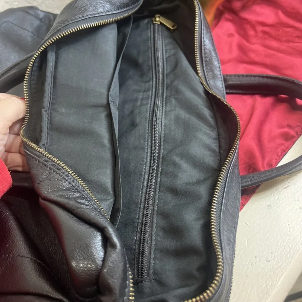 Fossil Haskell Double Zip Unisex Laptop Classic Black Work Bag Business Travel
